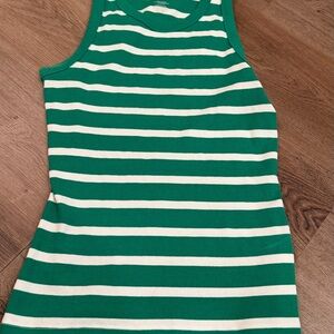 Sonoma Green and White Striped Tank Top